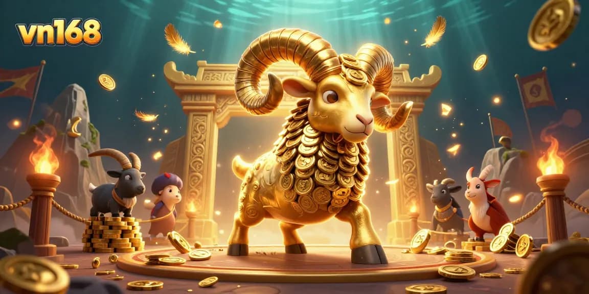 Win big with vn168 at a thrilling casino showdown featuring an energetic golden ram!