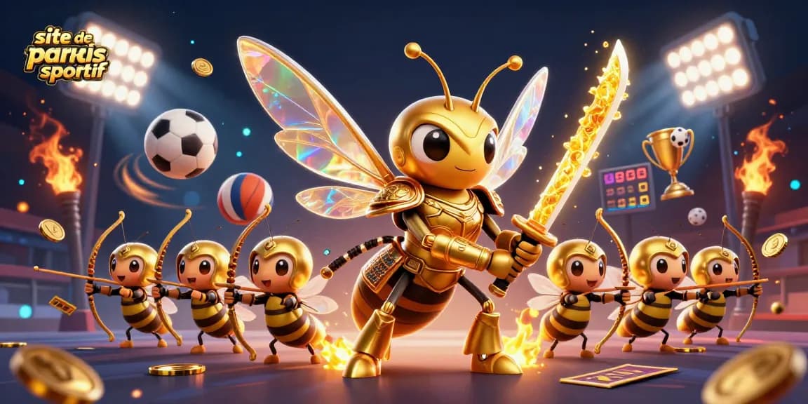 Apprenez les paris sportifs sur le site de paris sportif, avec une scène dynamique de personnages animés
