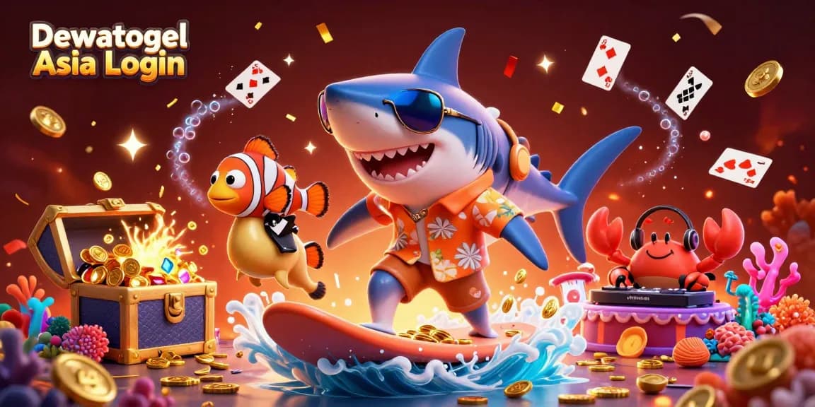 Dewatogel Asia Login offers an exciting gaming experience with vibrant underwater characters and casino elements.