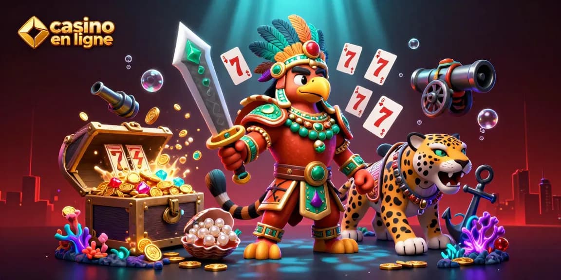 Plongez dans l'univers des jeux avec cette illustration dynamique de casino en ligne.