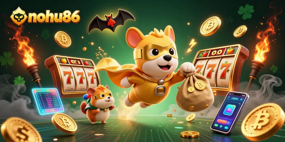 Spin to win big with nohu86's thrilling jackpot slots and cartoon hero duo.