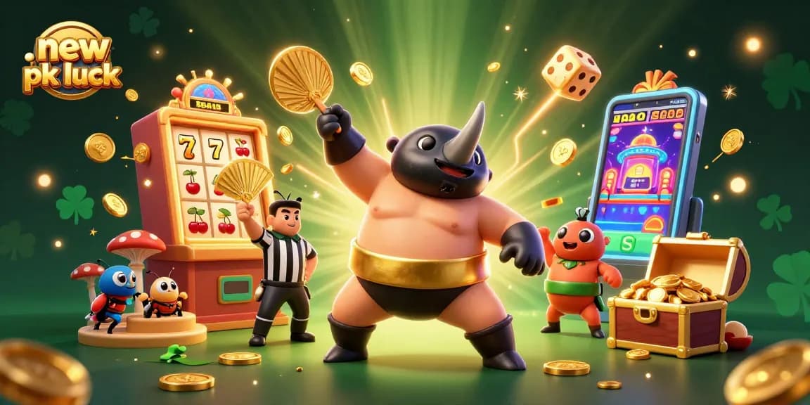 Experience the excitement of new pk luck with big wins and vibrant slot machines in this dynamic scene.
