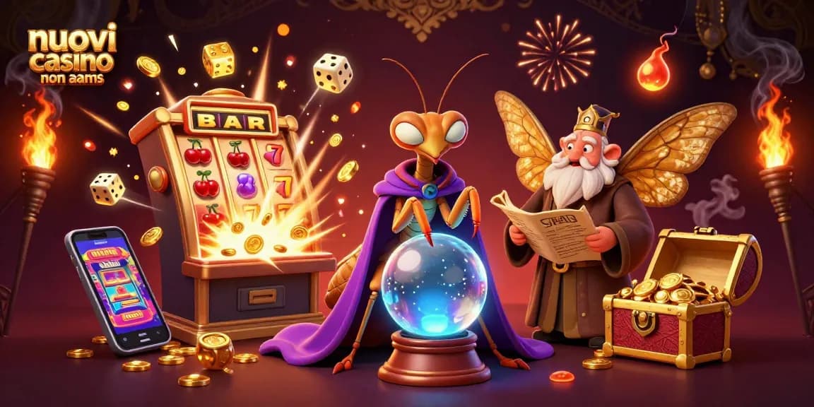 Gioca nei nuovi casino non AAMS con divertenti elementi come slot machine e dadi dorati che esplodono di premi.