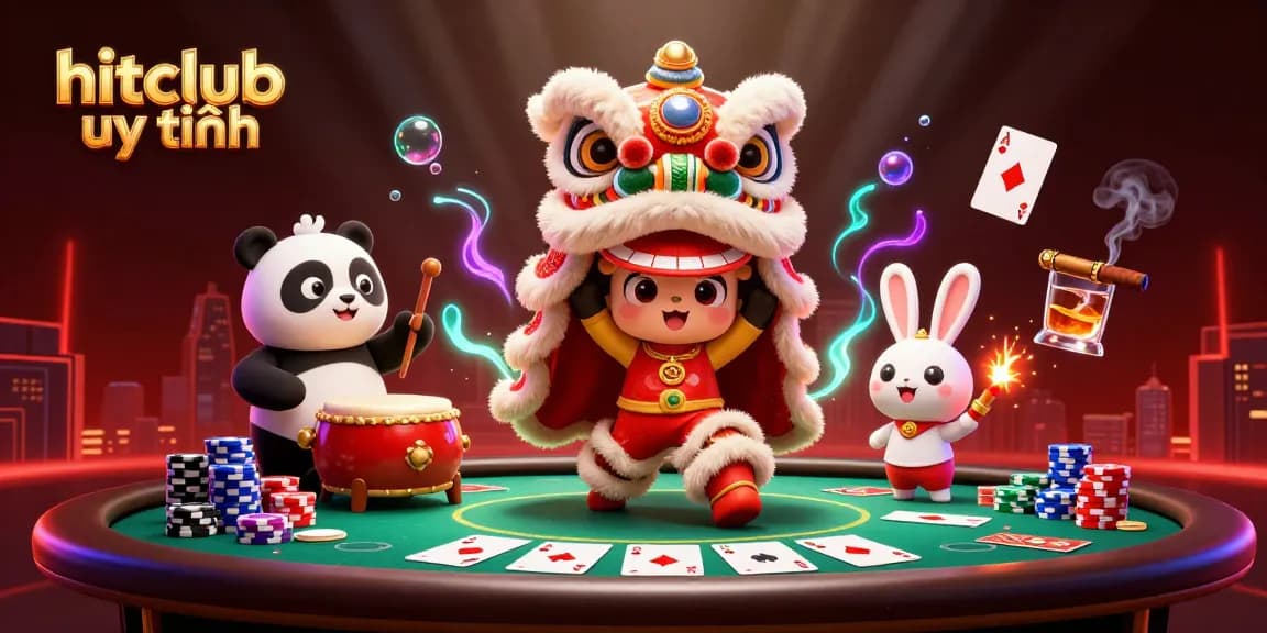 Experience the thrilling action of hitclub uy tín with vibrant gaming characters and casino elements.