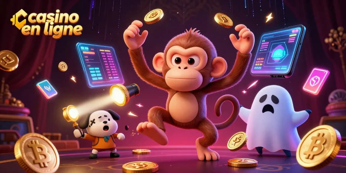 Des jeux captivants de casino en ligne avec un singe fantôme et des pièces en crypto-monnaie.