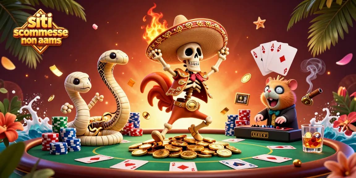 Scommetti con i siti scommesse non AAMS in un'illustrazione vivace di eventi di gioco.