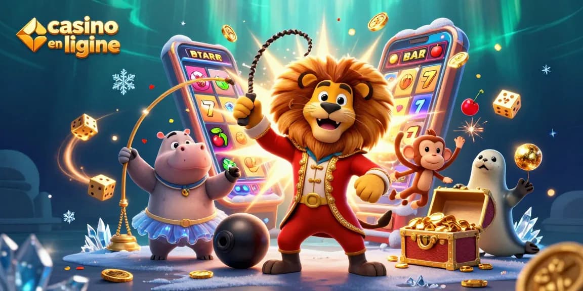 Découvrez un monde vibrant de casino en ligne avec un lion maître de cérémonie et ses amis au sommet des jackpots.