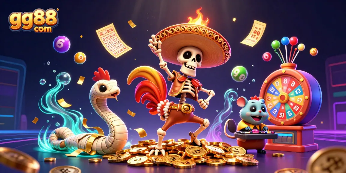 Experience the thrill of gambling at gg88 com with a vibrant 3D casino-themed celebration.