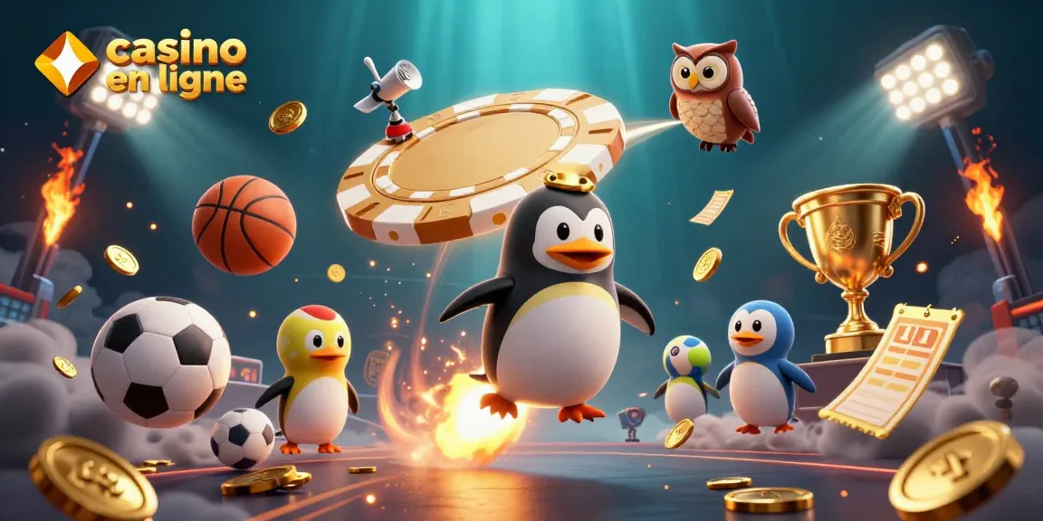 Gagnez avec des jeux de casino en ligne tout en suivant la course dynamique d'un pingouin doré.