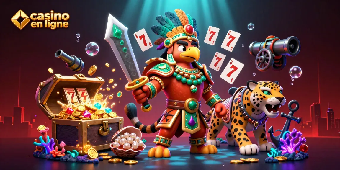 Plongez dans l'univers des jeux avec cette illustration dynamique de casino en ligne.