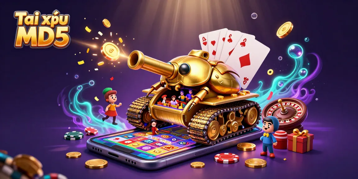 Tài xỉu MD5 reveals exciting casino action with a golden beetle tank packed inside.