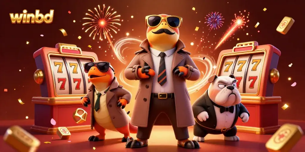 Experience winbd's thrilling casino atmosphere with playful raptors attempting VIP entry.