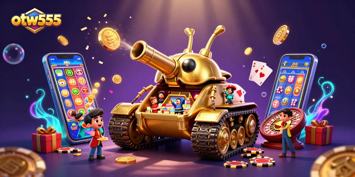 Engage with otw555's vibrant casino scene featuring a lively beetle tank and dynamic gaming elements.