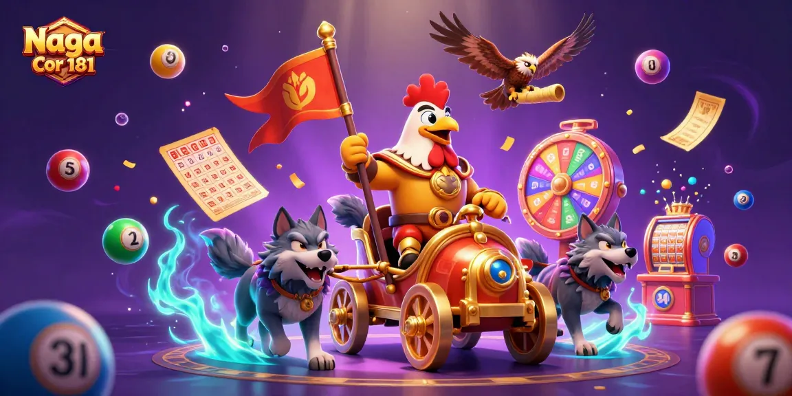 Naga Cor 181 brings excitement with a dynamic casino-themed scene featuring a rooster warlord and lottery elements.