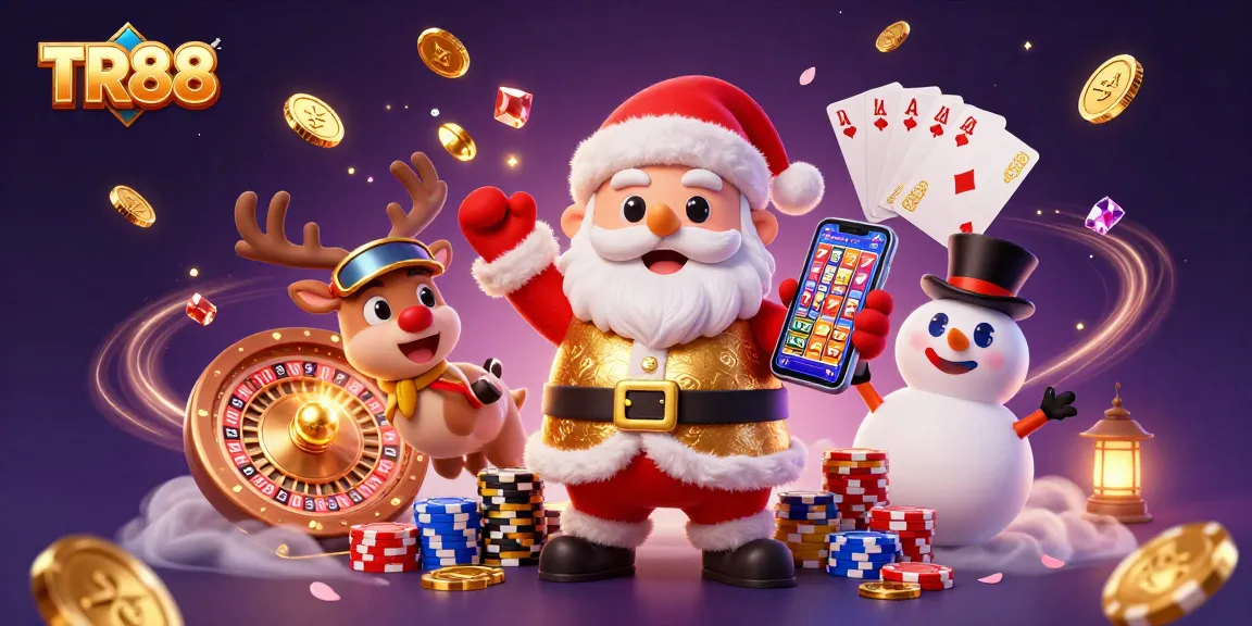 TR88 brings jackpot excitement with Santa and friends in a vibrant casino scene.