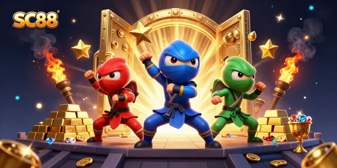 SC88 showcases thrilling casino action with vibrant ninja chameleons amidst riches and excitement