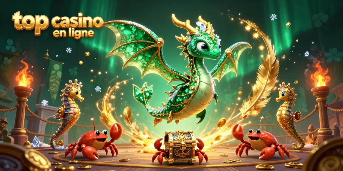 Jouer au top casino en ligne avec un dragon en mer, des hippocampes et un trésor