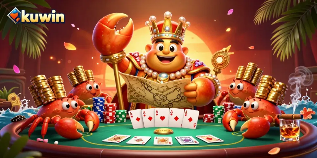 Enjoy thrilling moments with kuwin at a lively casino scene filled with vibrant poker elements.