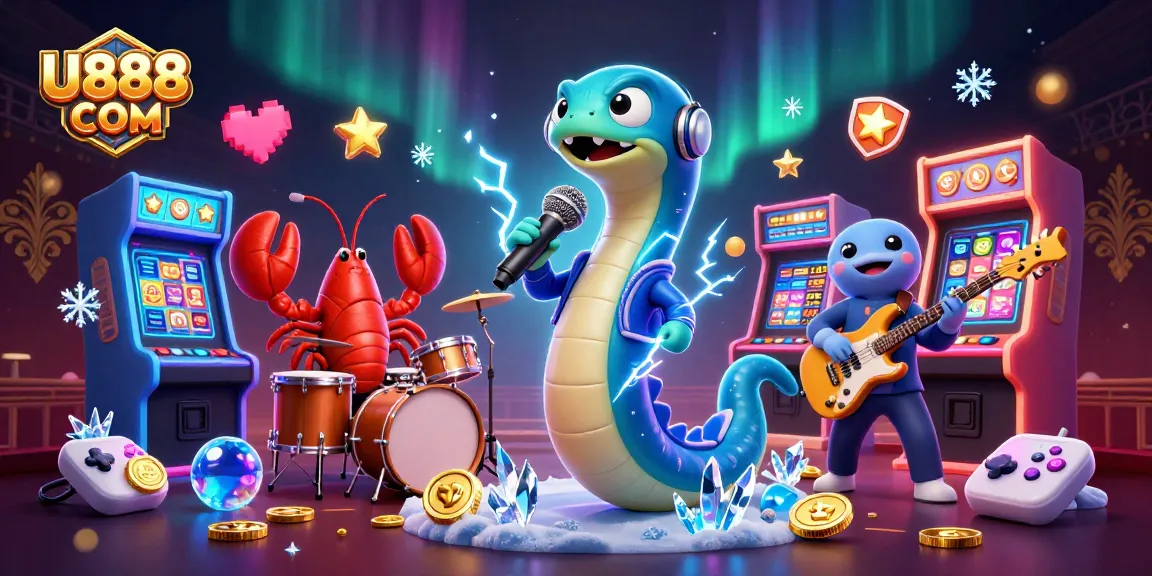Experience the vibrant underwater casino performance with U888 COM, featuring a DJ electric eel, lobster drummer, and seahorse guitarist.