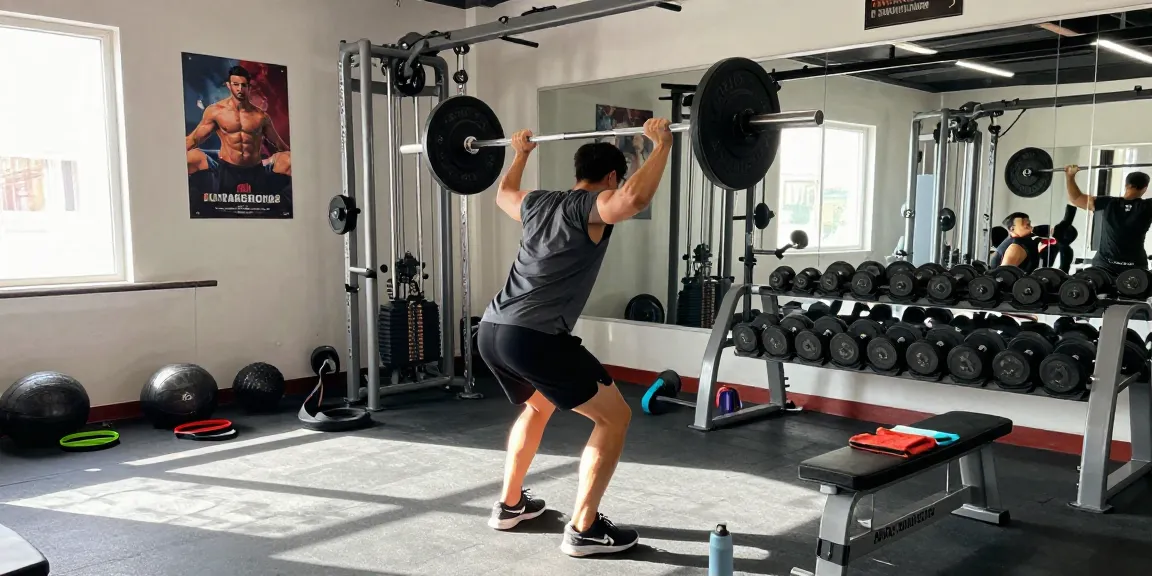 Astera Shop offers fitness products while showcasing strength training in a vibrant gym.