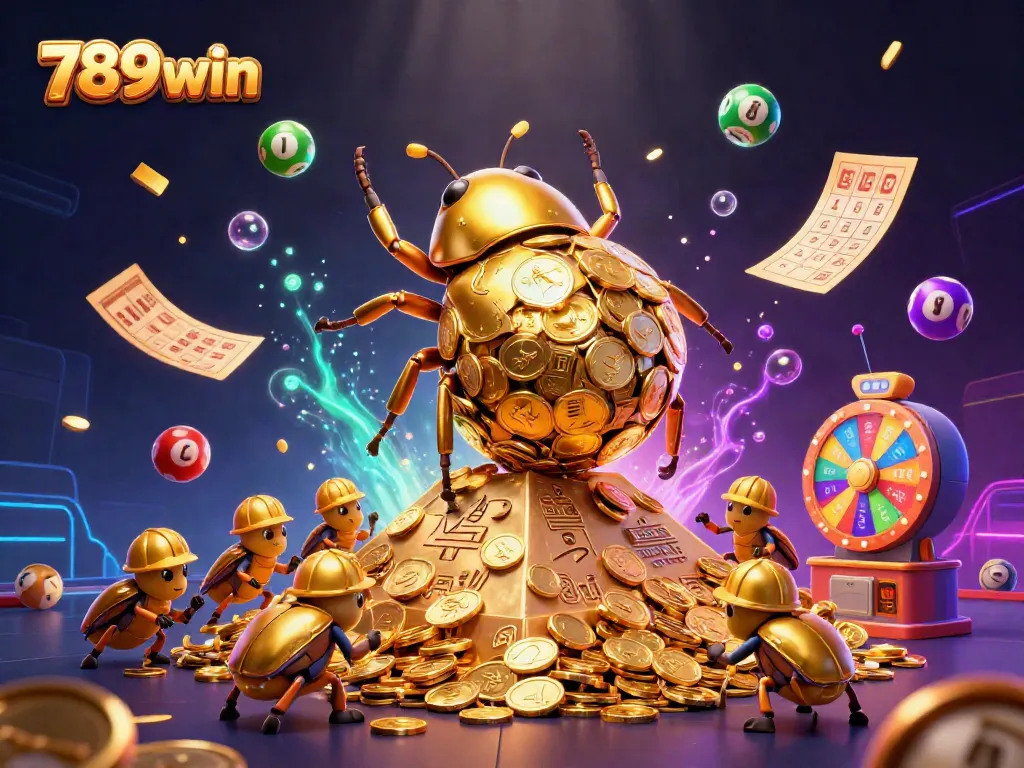 Embrace 789win excitement with our vibrant lottery and casino-themed illustration.
