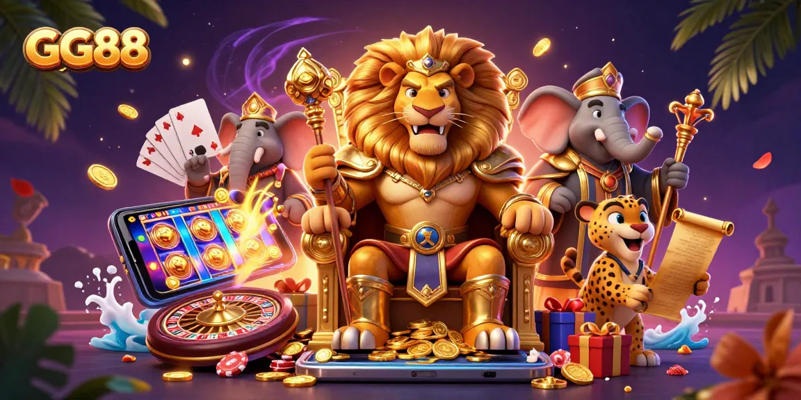 GG88 showcases a vibrant 3D casino scene with characters engaged in thrilling gameplay.