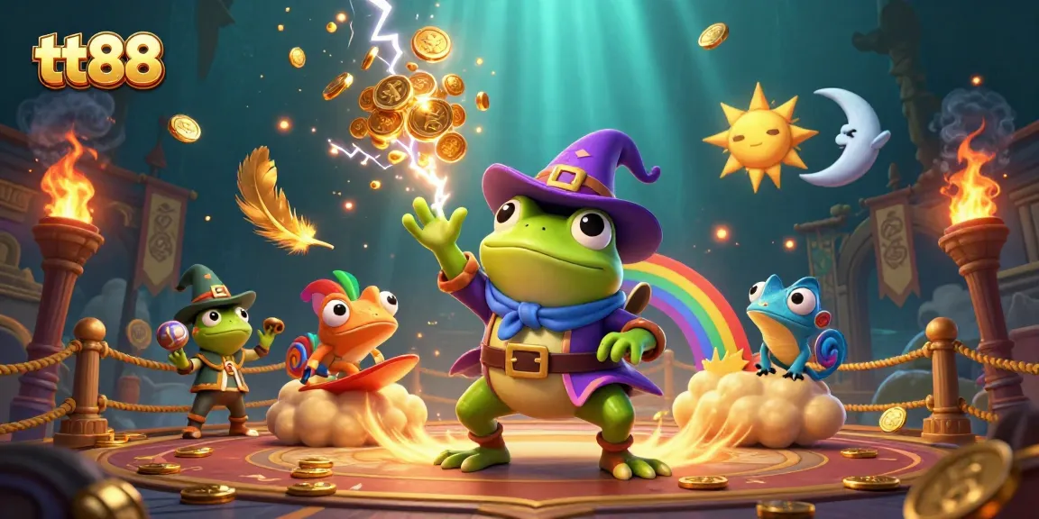Experience the thrill of winning at tt88 with golden coins and dynamic casino elements.