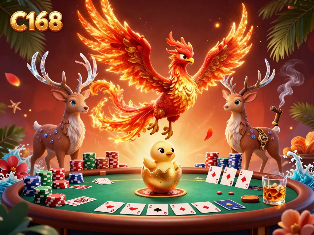 Experience thrilling play at C168 with dynamic gaming elements and vivid characters in an exciting casino scene.