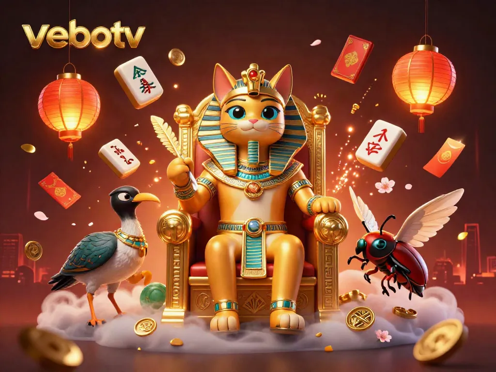 Experience the immersive world of vebotv with vibrant 3D illustration filled with dynamic gambling elements.
