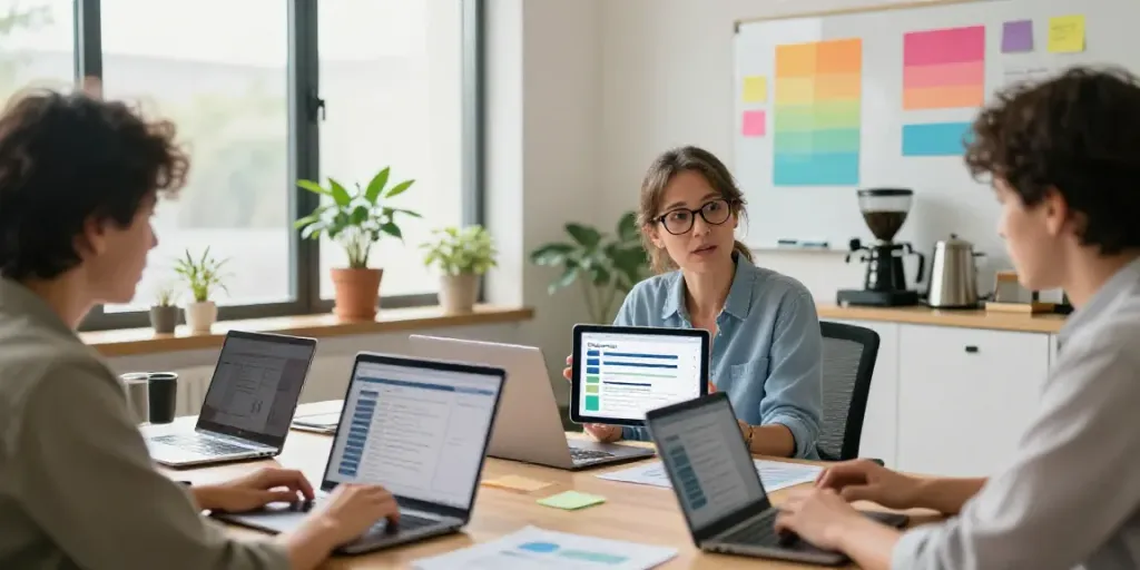 Creating effective AI generated email subject lines in a modern marketing workspace.