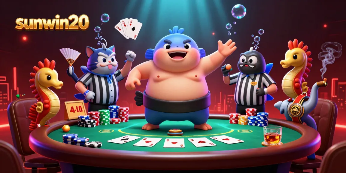 Engage with sunwin20's vibrant casino scene featuring a fugu, catfish, and seahorses in action.