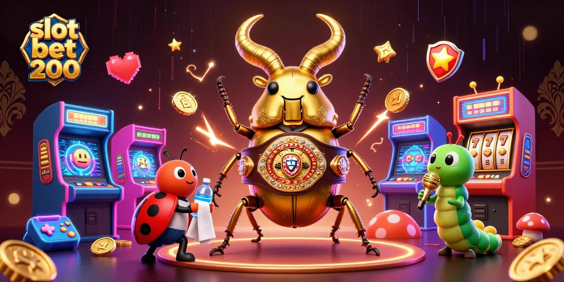 Spin to win with slot bet 200 in a vibrant arcade-themed casino scene!