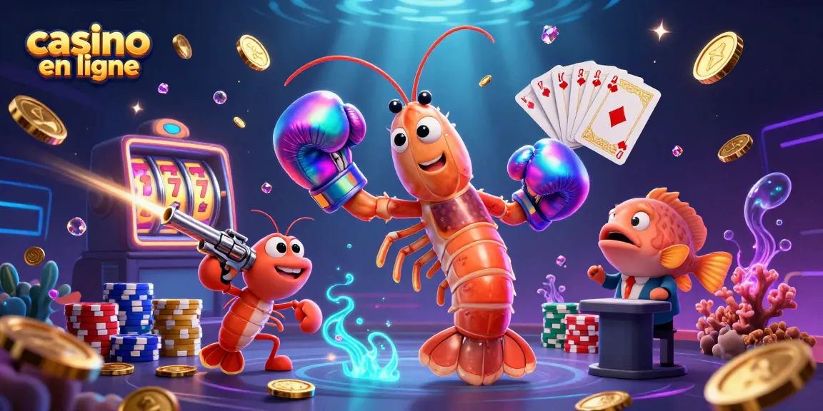 Jouez au casino en ligne avec des machines à sous et des jetons colorés, sous l'eau