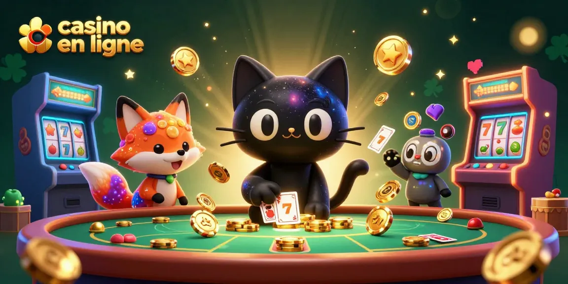 Jouez au casino en ligne avec des machines à sous et des personnages colorés attirants.