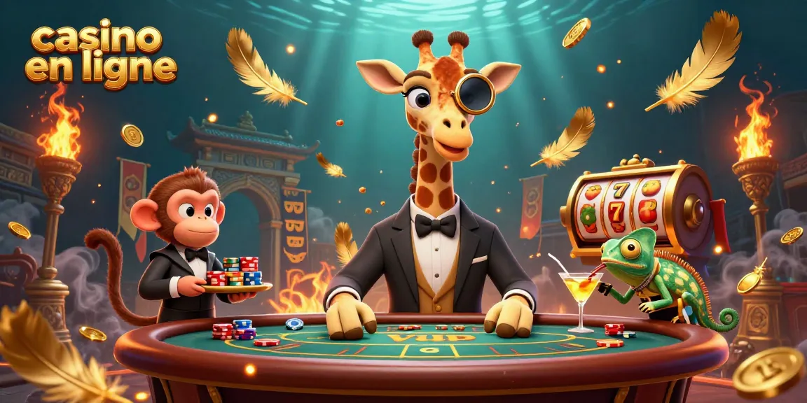 Jouez à des jeux passionnants dans un casino en ligne avec cette illustration captivante.