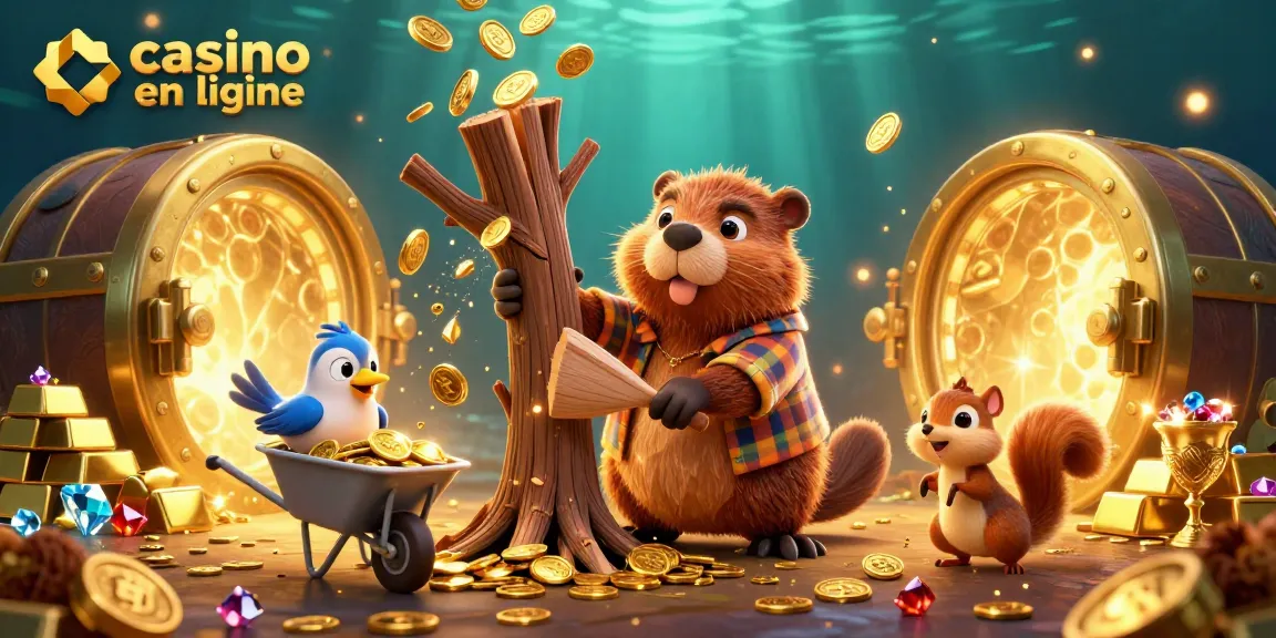 Collectionnez des pièces d'or dans le meilleur casino en ligne avec un castor et ses amis.