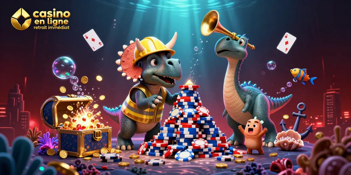 Visualiser un casino en ligne retrait immédiat avec des personnages festifs et des éléments de jeu colorés.