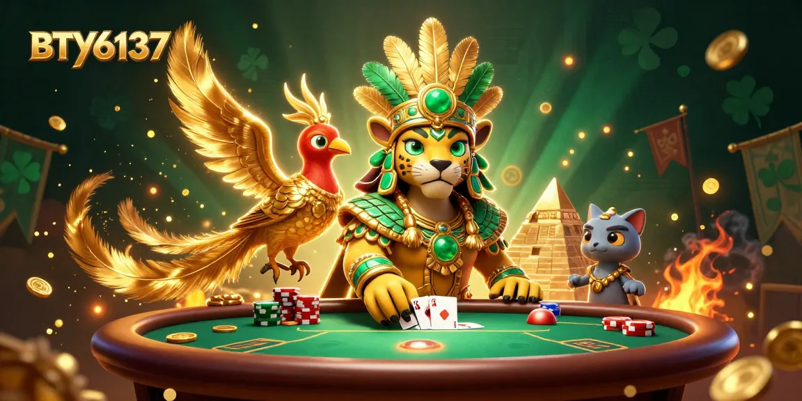 Experience the thrill of poker with BTY6137 at a vibrant casino scene featuring stunning visuals.